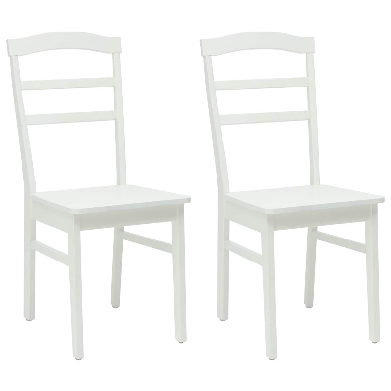 Krzesło jadalniane 2 pcs Biały Drewno Gumowe