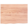 Półka, brązowa, 80x60x(2-4) cm, lakierowane lite drewno dębowe