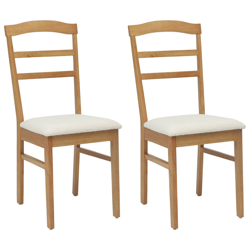 Krzesło jadalniane 2 pcs Naturalny i jasny Drewno Gumowe