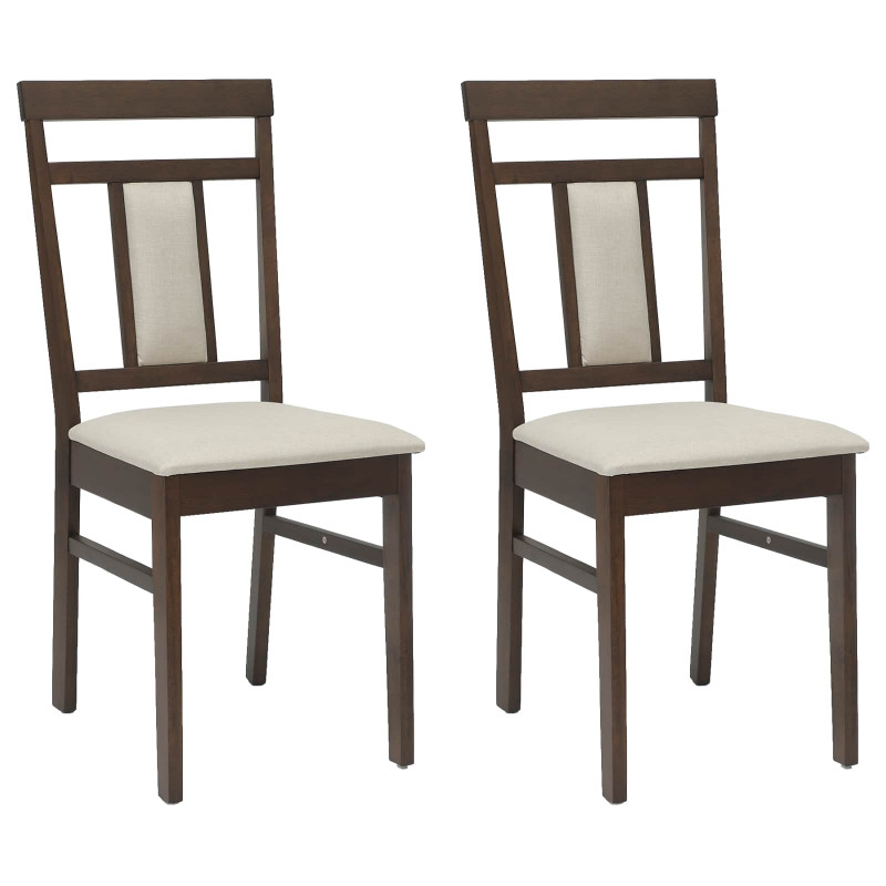 Krzesło jadalniane 2 pcs Jasnobrązowy i jasny Drewno Gumowe