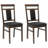 Krzesło jadalniane 2 pcs Jasnobrązowy i czarny Drewno Gumowe