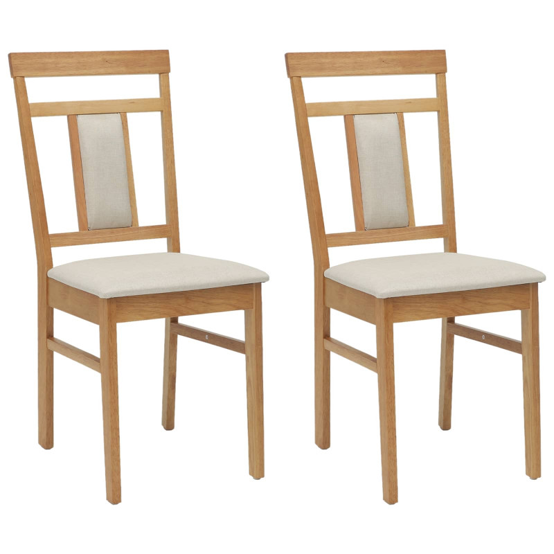 Krzesło jadalniane 2 pcs Naturalny i jasny Drewno Gumowe