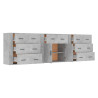 Szafki, 3 szt., szarość betonu, materiał drewnopochodny
