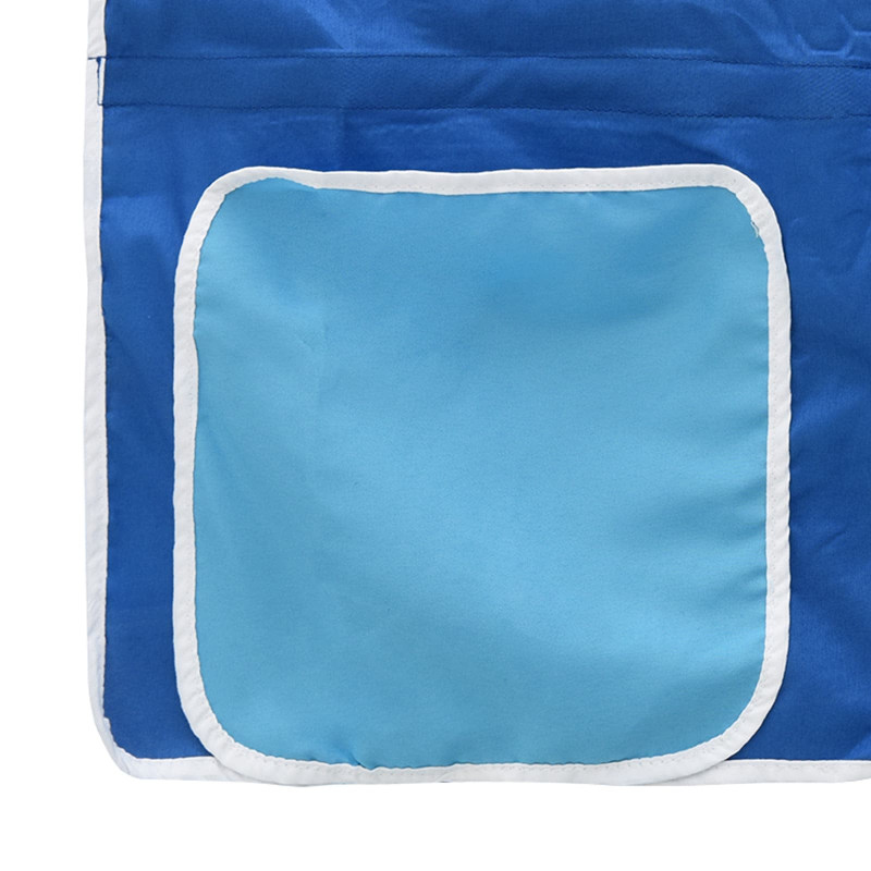 Łóżko piętrowe dla dzieci z zasłonami Biały i niebieski
