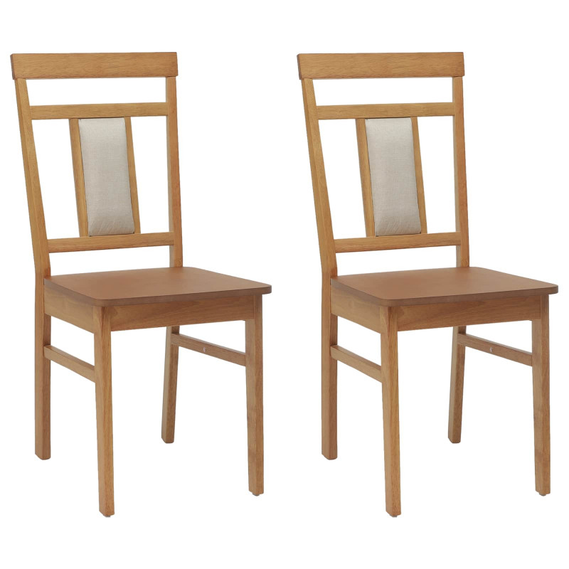Krzesło jadalniane 2 pcs Naturalny Drewno Gumowe