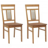 Krzesło jadalniane 2 pcs Naturalny Drewno Gumowe
