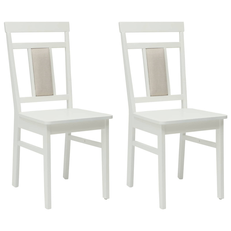 Krzesło jadalniane 2 pcs Biały Drewno Gumowe