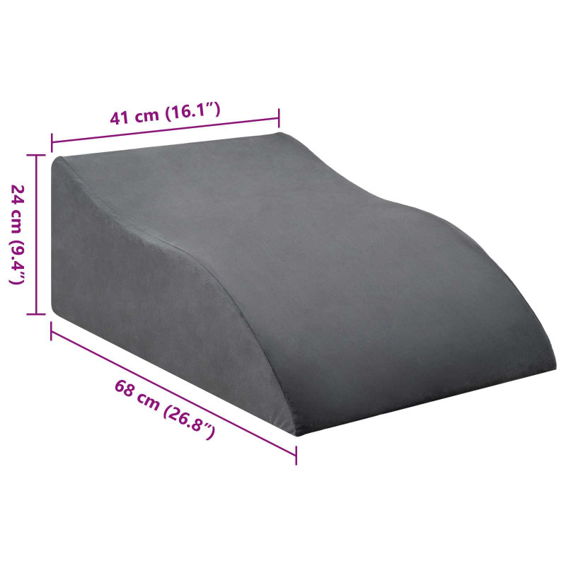 Poduszka na nogi Szary 68 x 41 x 24 cm Pianka PU
