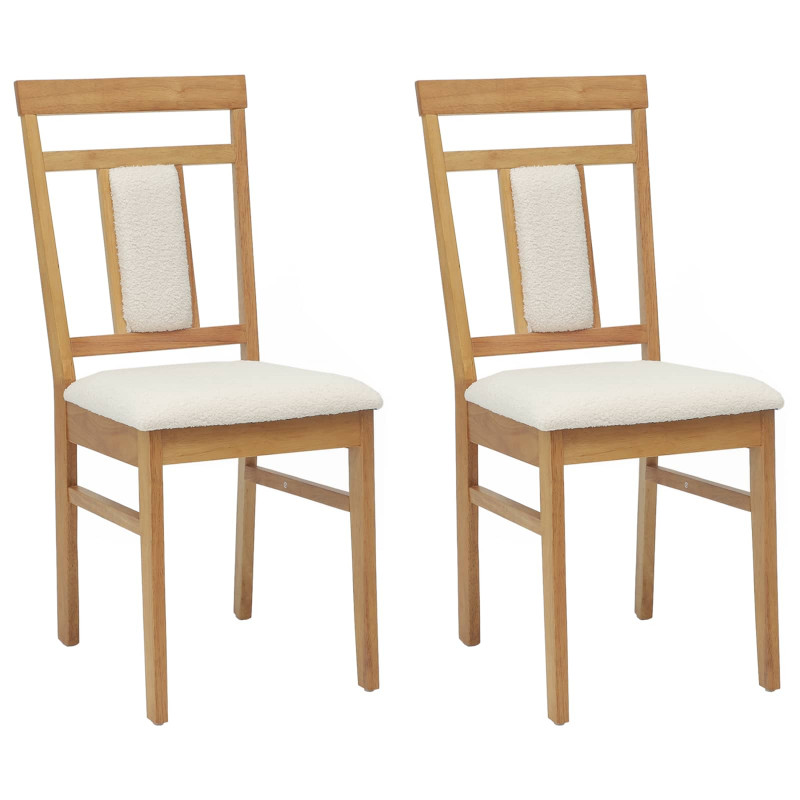 Krzesło jadalniane 2 pcs Naturalny i jasny Drewno Gumowe