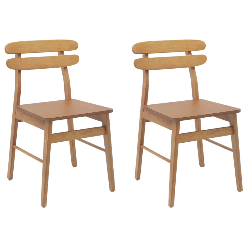 Krzesło jadalniane 2 pcs Naturalny Drewno Gumowe