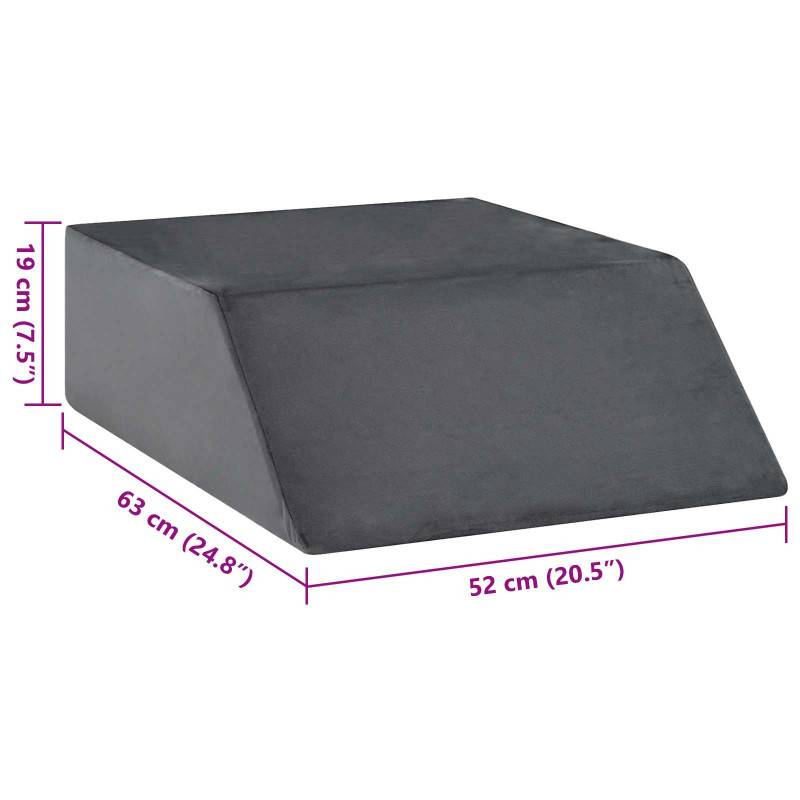 Poduszka na nogi Gładki Szary 63 x 52 x 19 cm Pianka PU