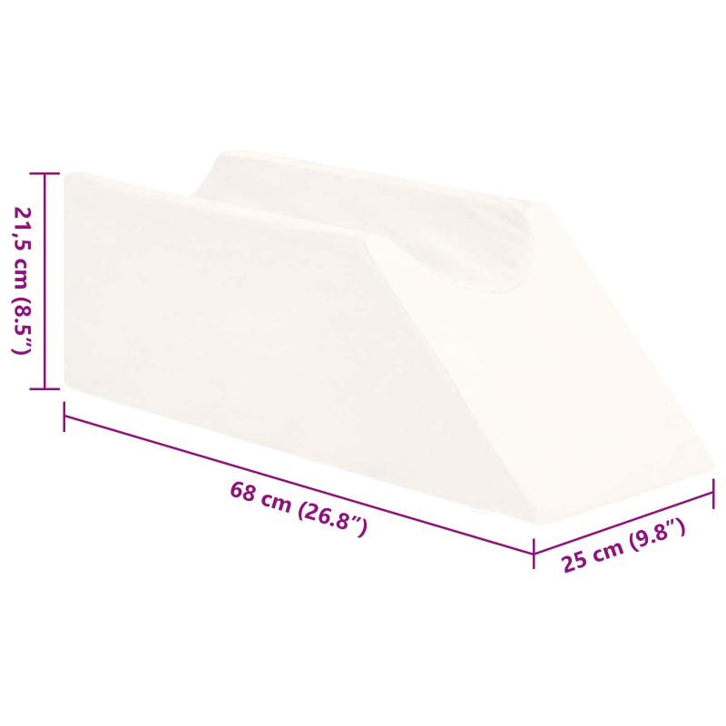 Poduszka na nogi Gładki Biały 68 x 25 x 21,5 cm Pianka PU