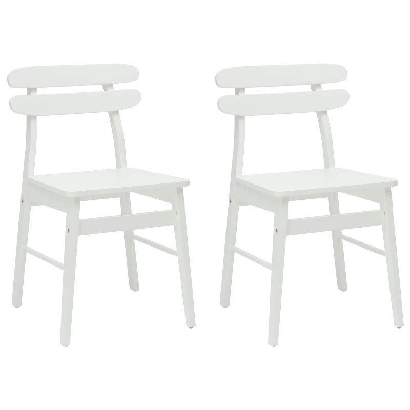Krzesło jadalniane 2 pcs Biały Drewno Gumowe