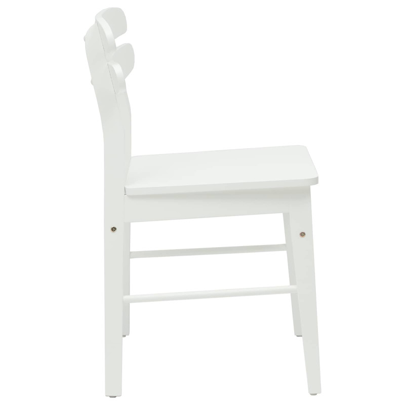 Krzesło jadalniane 2 pcs Biały Drewno Gumowe