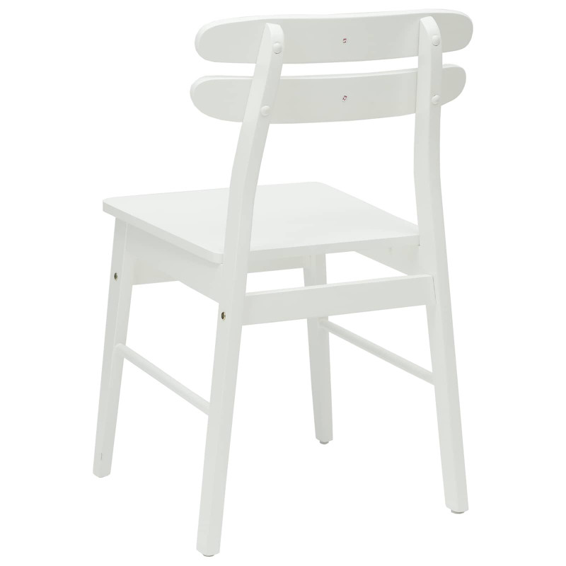Krzesło jadalniane 2 pcs Biały Drewno Gumowe