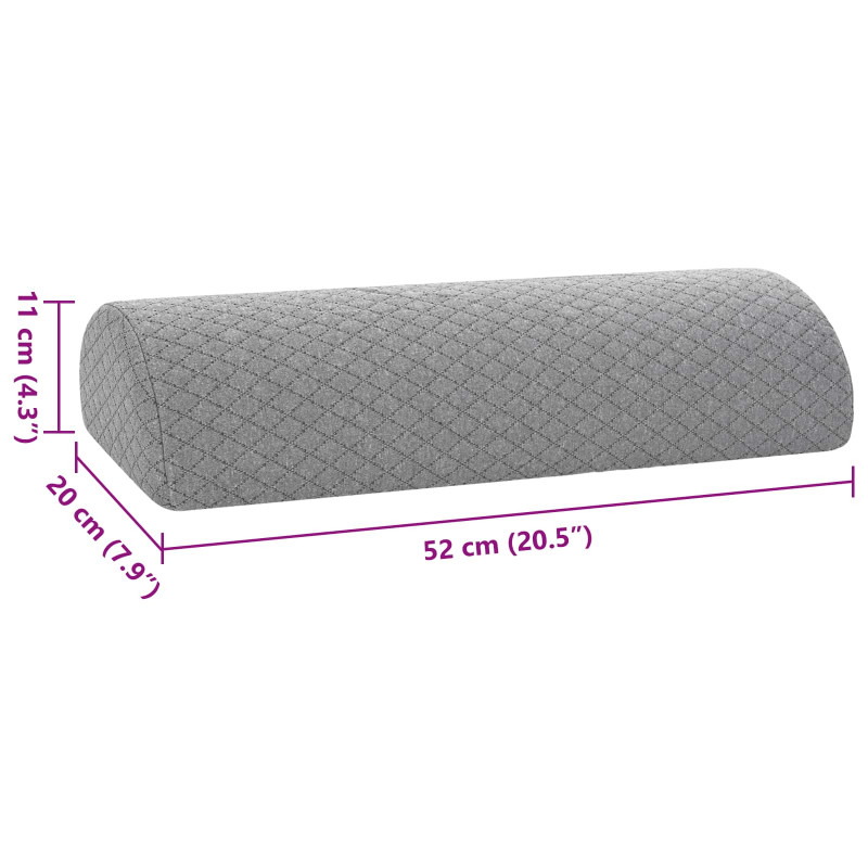 Poduszka na nogi Szary 52 x 20 x 11 cm Pianka z pamięcią
