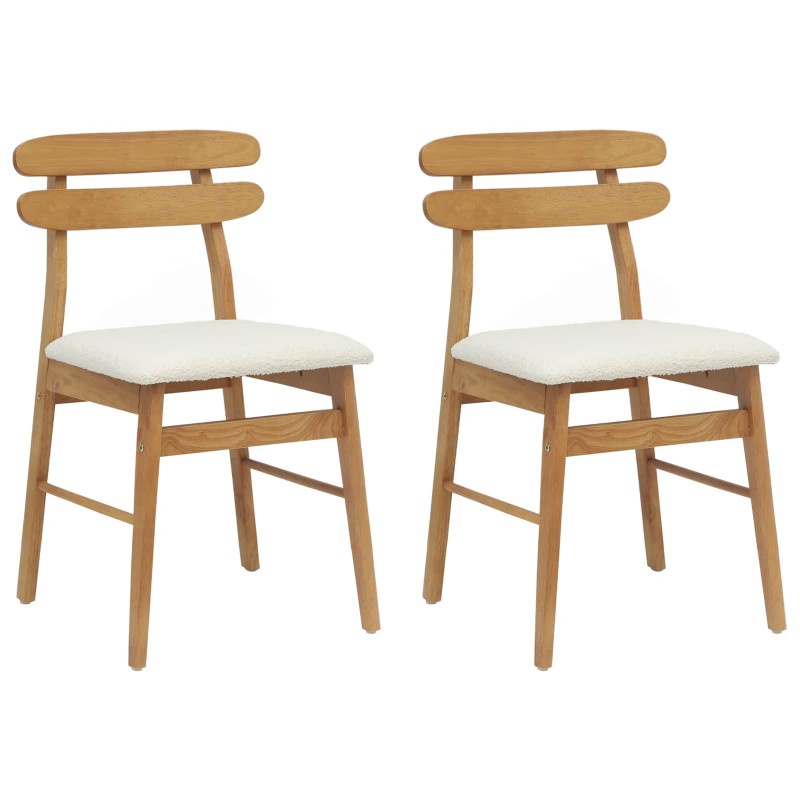 Krzesło jadalniane 2 pcs Naturalny i jasny Drewno Gumowe