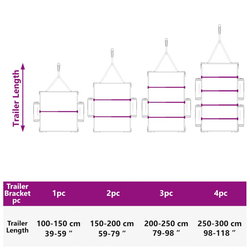 Uchwyt na plandekę do przyczep 2 pcs Srebrny 100-145 cm