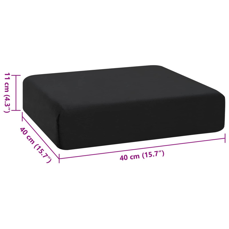 Poduszka na siedzisko Czarny 40 x 40 x 11 cm Pianka PU