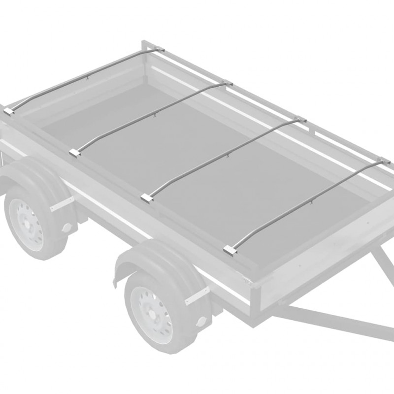 Uchwyt na plandekę do przyczep 4 pcs Srebrny 130-210 cm
