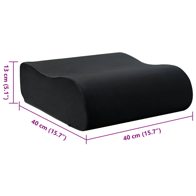 Poduszka na siedzisko Gładki Czarny 40 x 40 x 13 cm Pianka PU
