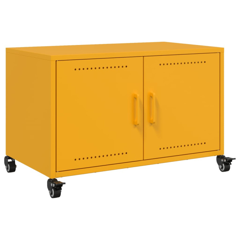 Szafka RTV, musztardowa, 68x39x43,5 cm, stal