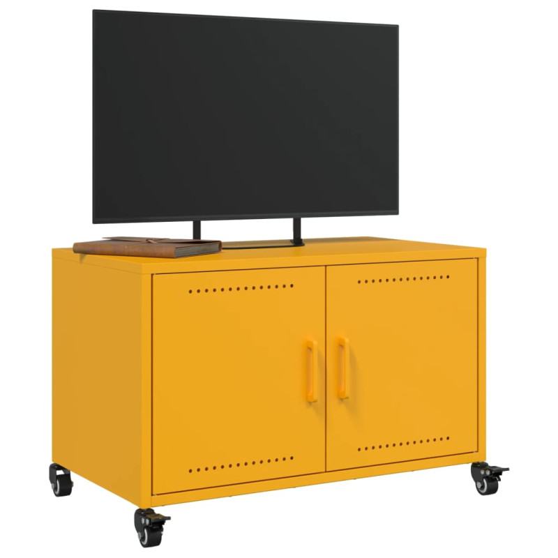 Szafka RTV, musztardowa, 68x39x43,5 cm, stal