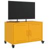 Szafka RTV, musztardowa, 68x39x43,5 cm, stal