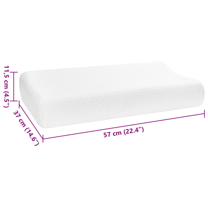 Poduszka do spania Biały 57 x 37 x 11,5 cm Pianka z pamięcią