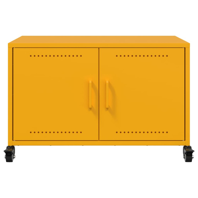 Szafka RTV, musztardowa, 68x39x43,5 cm, stal