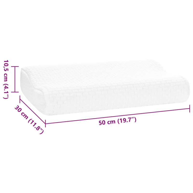 Poduszka do spania Biały 50 x 30 x 10,5 cm Pianka z pamięcią