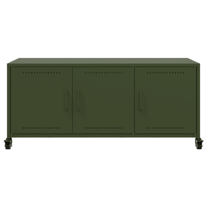 Szafka RTV, oliwkowa, 100,5x39x43,5 cm, stal