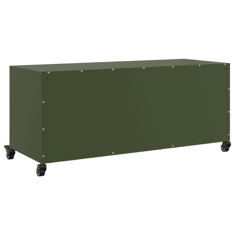 Szafka RTV, oliwkowa, 100,5x39x43,5 cm, stal