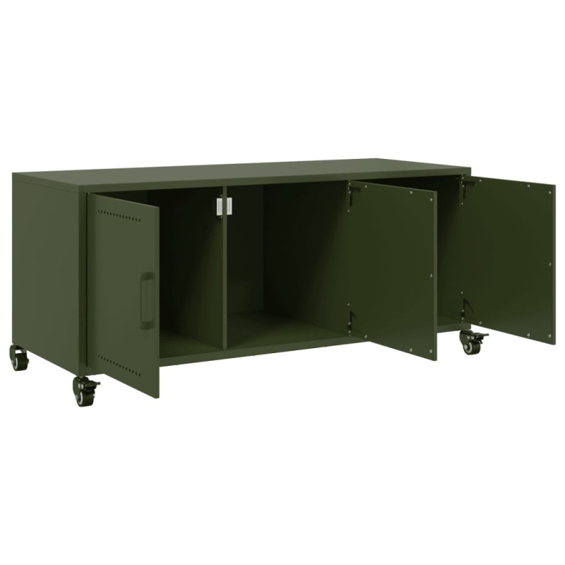 Szafka RTV, oliwkowa, 100,5x39x43,5 cm, stal