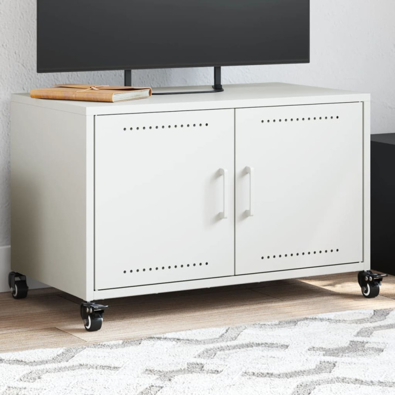 Szafka RTV, biała, 68x39x43,5 cm, stal