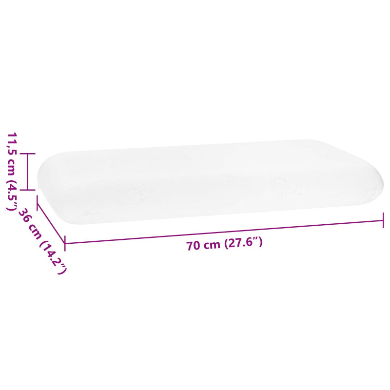 Poduszka do spania Biały 70 x 36 x 11,5 cm Pianka z pamięcią