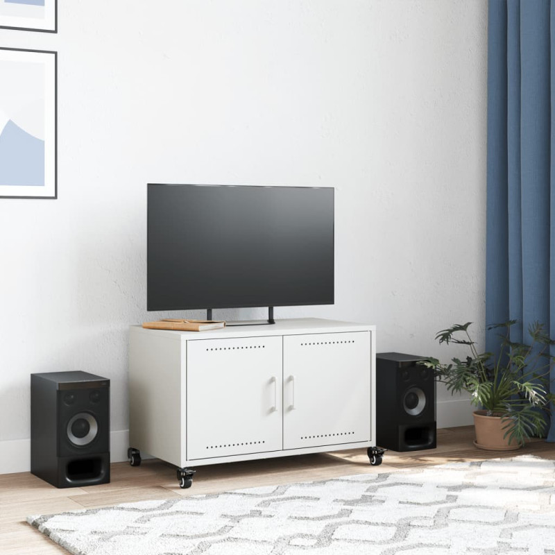 Szafka RTV, biała, 68x39x43,5 cm, stal