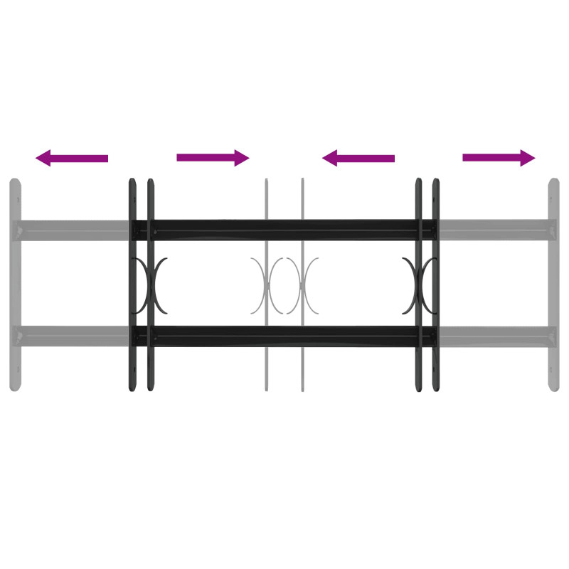 Kratka Okienna Czarny 76 x 30 cm Stal malowana proszkowo