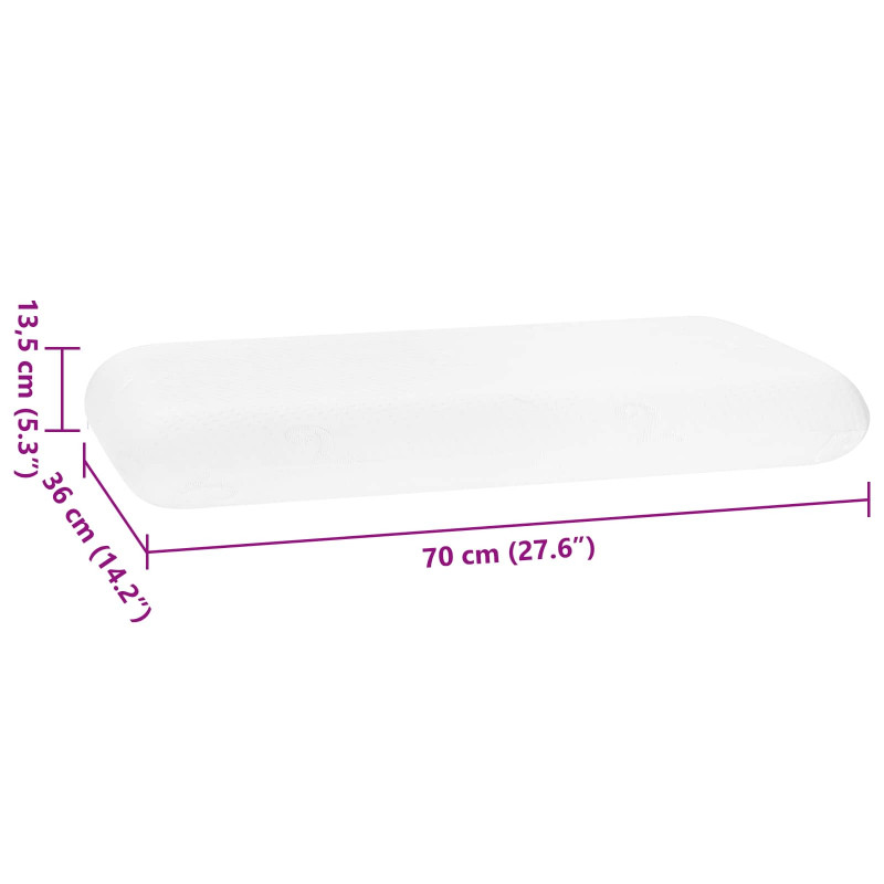 Poduszka do spania Biały 70 x 36 x 13,5 cm Pianka z pamięcią