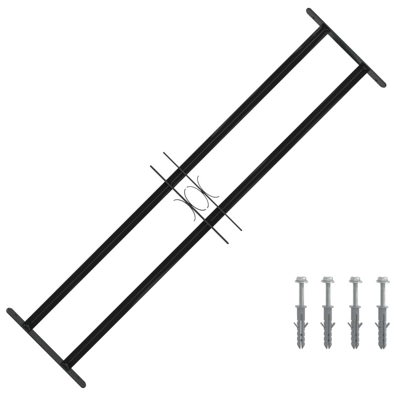 Kratka Okienna Czarny 115 x 30 cm Stal malowana proszkowo