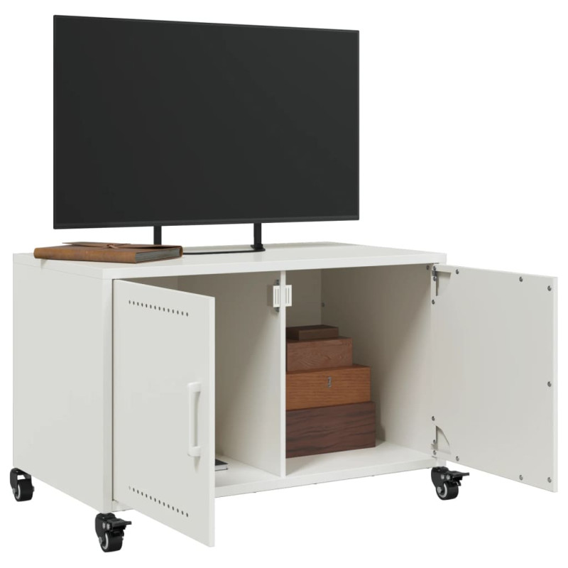Szafka RTV, biała, 68x39x43,5 cm, stal