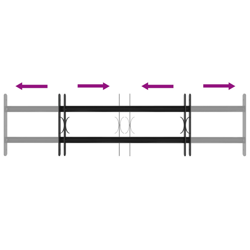Kratka Okienna Czarny 115 x 30 cm Stal malowana proszkowo