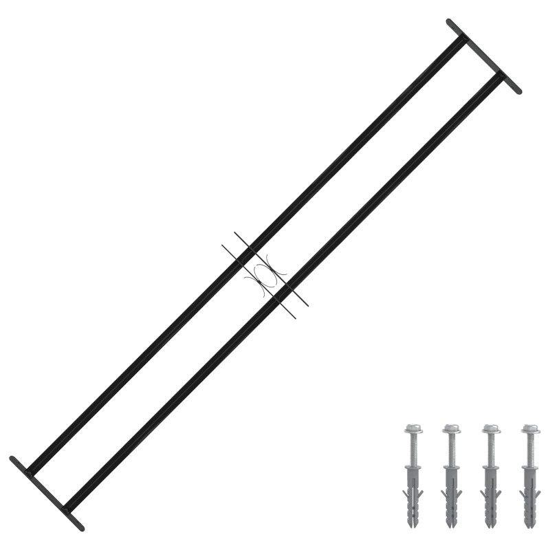 Kratka Okienna Czarny 176 x 30 cm Stal malowana proszkowo