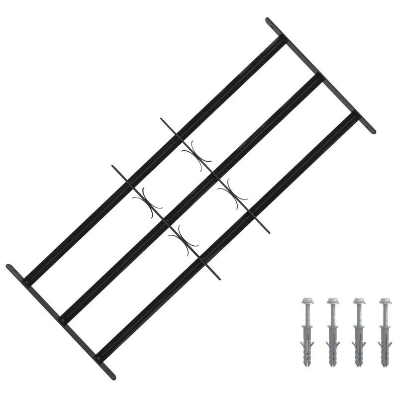Kratka Okienna Czarny 116 x 45 cm Stal malowana proszkowo