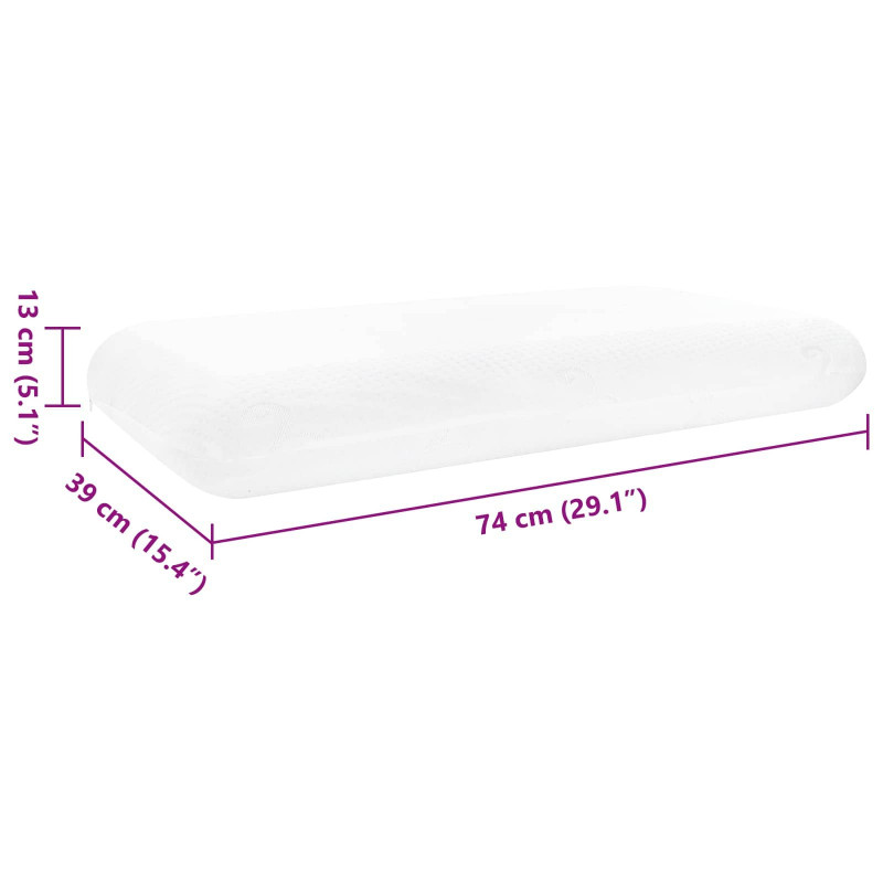 Poduszka do spania Biały 74 x 39 x 13 cm Pianka z pamięcią