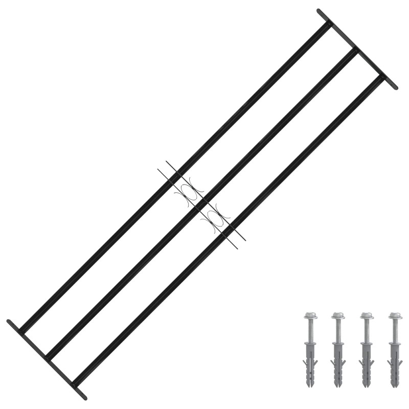 Kratka Okienna Czarny 174 x 45 cm Stal malowana proszkowo