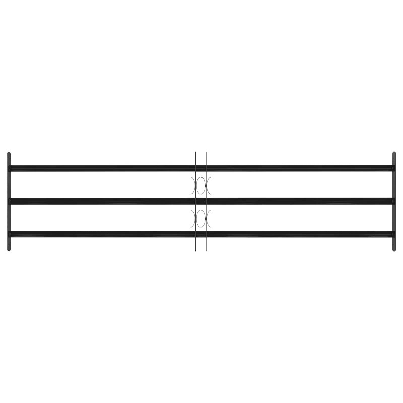 Kratka Okienna Czarny 174 x 45 cm Stal malowana proszkowo