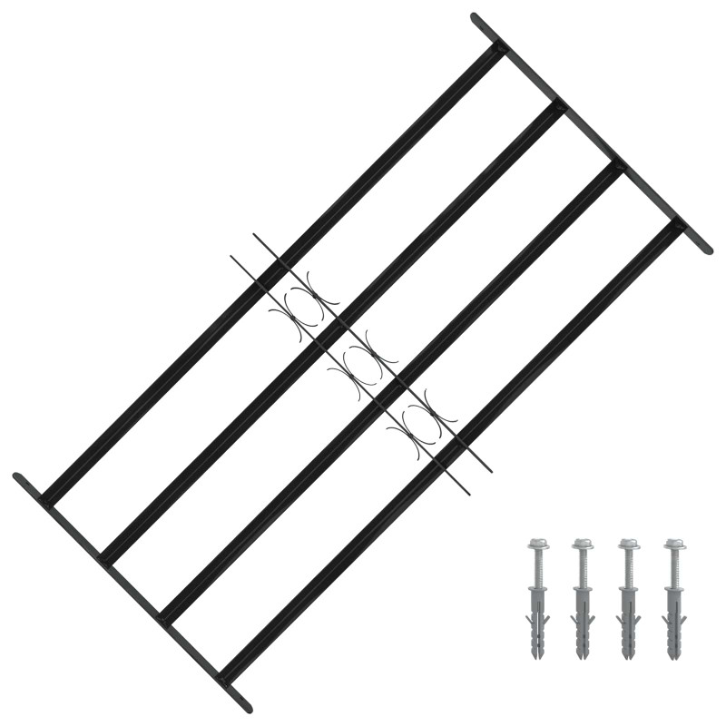 Kratka Okienna Czarny 115 x 60 cm Stal malowana proszkowo