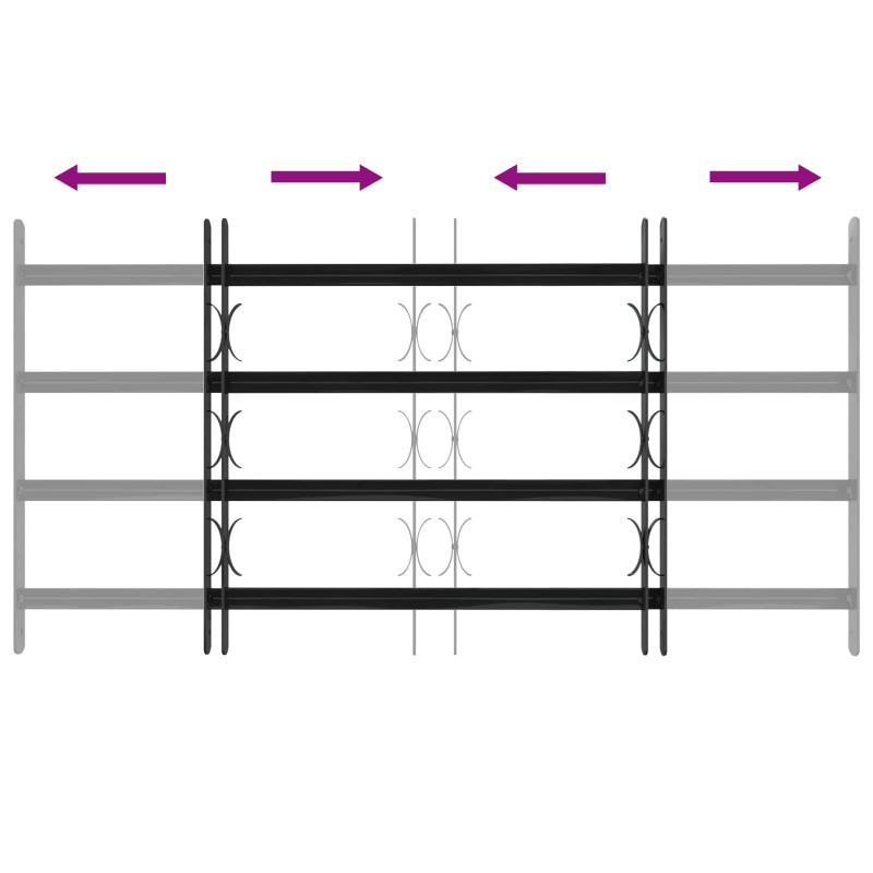Kratka Okienna Czarny 115 x 60 cm Stal malowana proszkowo