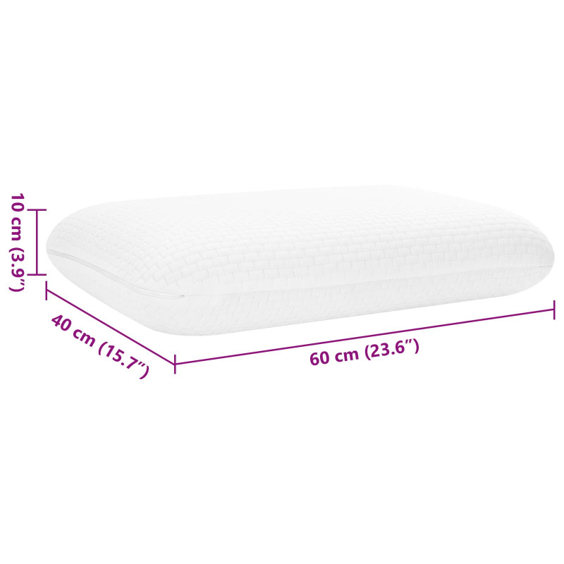 Poduszka do spania Biały 60 x 40 x 10 cm Pianka z pamięcią